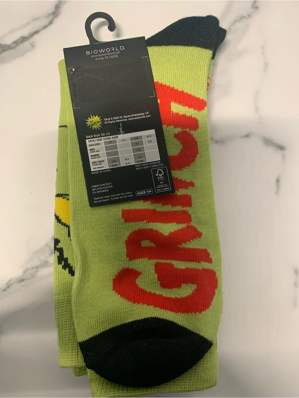 The Grinch Men’s Novelty Socks - Green and Red